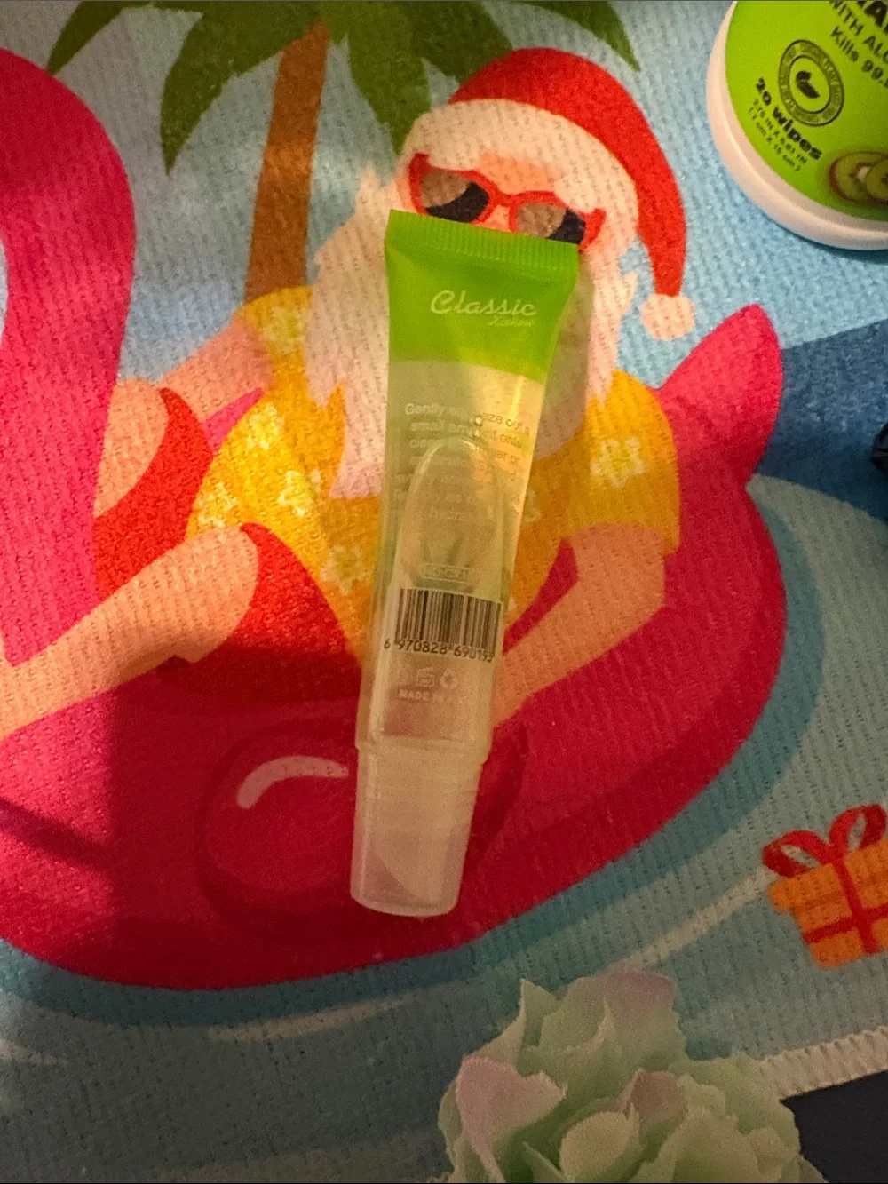 Tropical Party Set - Decorations, pen, lotion, lip gel, hand cream, wipes, cups